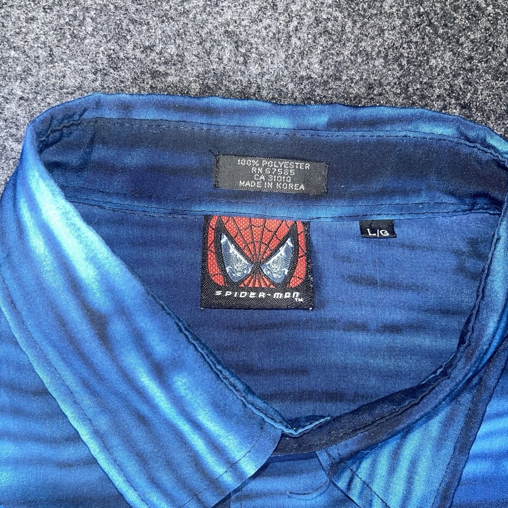 Spiderman Short Sleeve Button Up Shirt Mens L - Picture 2 of 6